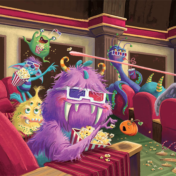 LIttle Orange Pumpkin Monster Theater